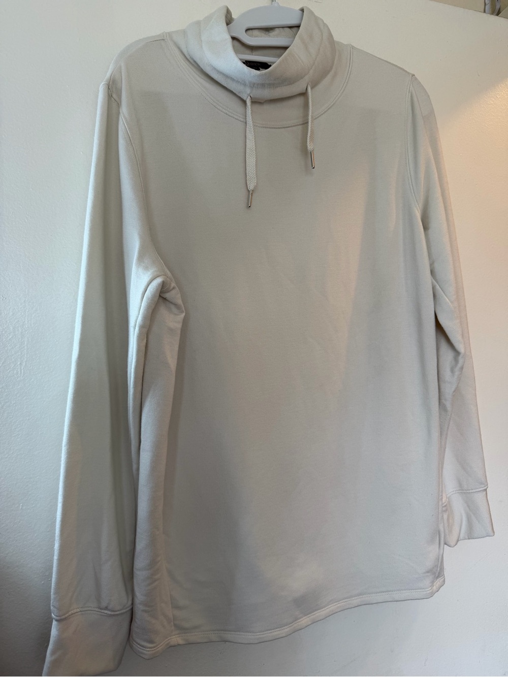 Quince Ivory Funnel Neck Pullover Sweatshirt Women’s Medium Soft Cozy Minimalist - Picture 4 of 7